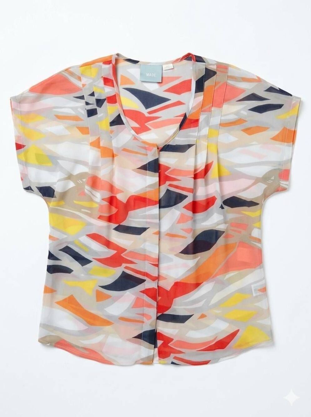 🔸️Anthropologie Maeve Tiburon Silk Button Short Sleeve Top Small